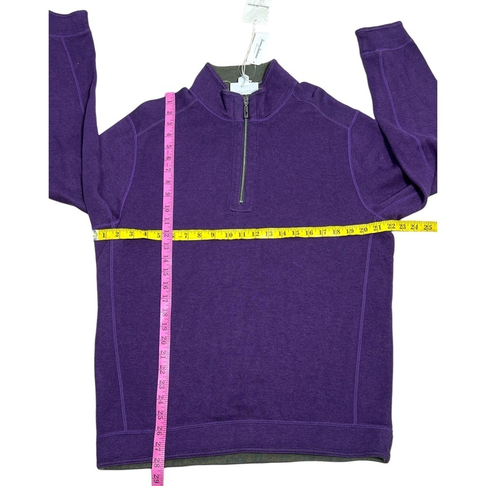 Tommy Bahama Reversible Half-Zip Sweater
Regal Purple/Army Green Men’s Medium - Picture 6 of 15